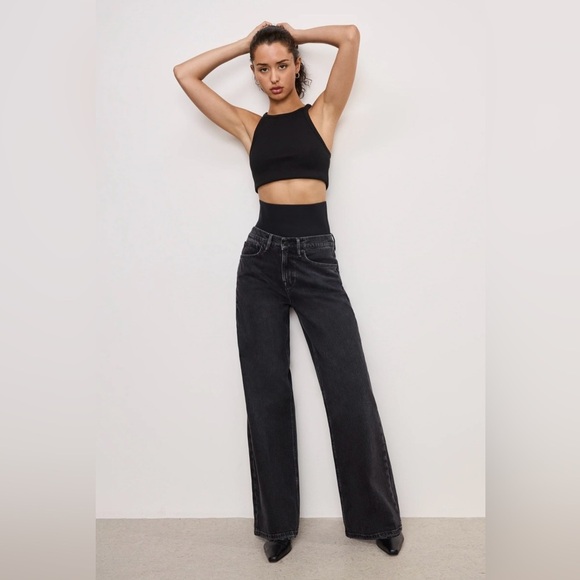 BNWT Good American WIDE LEG SOLUTION JEANS size 4/27 - Picture 1 of 9